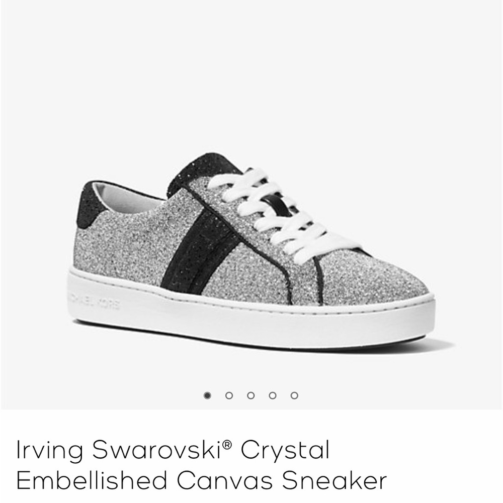 Michael Kors Limited Edition Irving Swarovski Crystal Embellised Canvas Sneakers